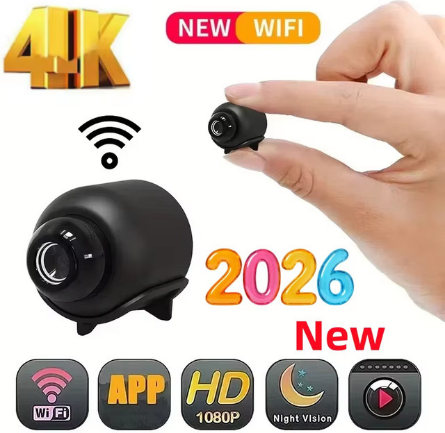 DIXSG X5 Mini-Kamera 1080P mit Nachtsicht und Bewegungserkennung, Drahtlose Action-Kamera in Schwarz - Bild 1