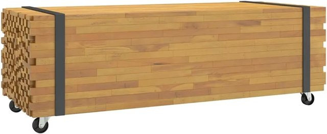 vidaXL Couchtisch aus Massivholz Teak in Braun, B/T/H: 110 x 45 x 35 cm - Bild 1