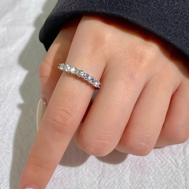 DWJ Moissanit-Diamantring, 925 Silber, Damen - Bild 3