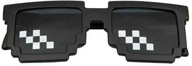 Binchi Outdoor Equipment Mosaik Pixel Code Sonnenbrille, square, black, plastic, Vollrand, Damen - Bild 1