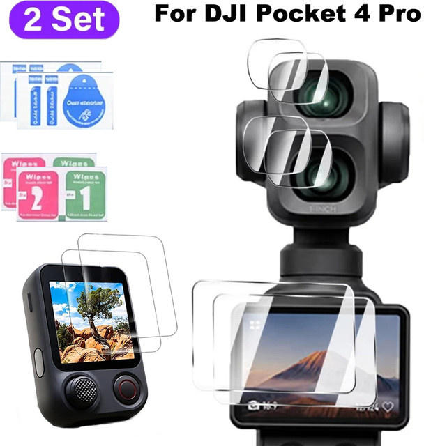 DJI Osmo Pocket 4 Pro Displayschutz aus gehärtetem Glas mit 9H Härtegrad, transparent, kratzfest und anti-fingerabdruck - Bild 1