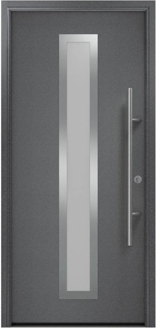EcoStar Haustür Isopro Secur IPS 700S mit Glaseinsatz Anthrazitmetallic B: 110 cm, H: 210 cm, DIN Rechts - Bild 1