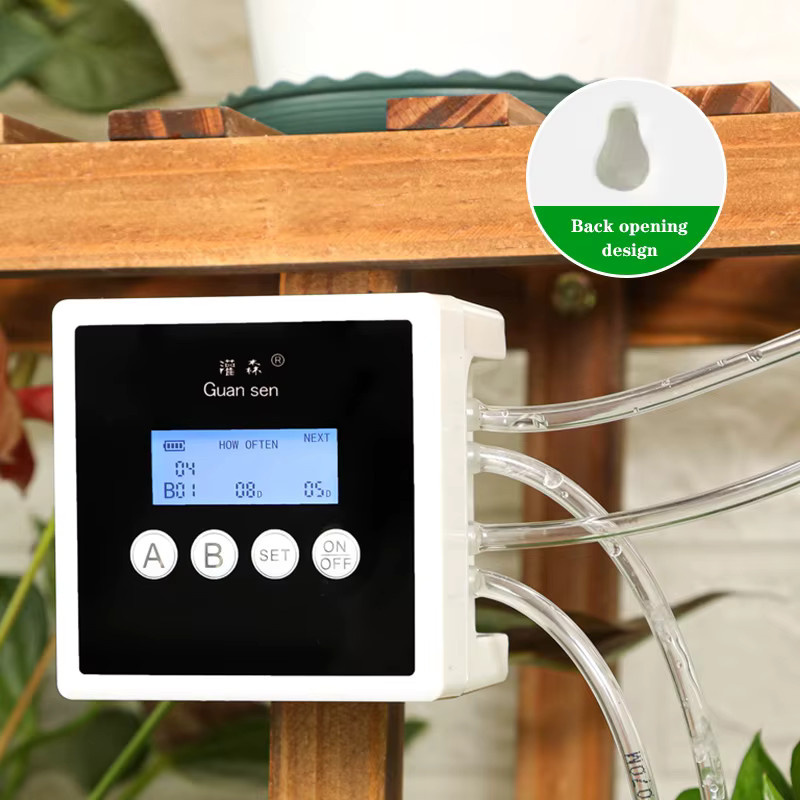 Intelligentes Tropfbewässerungs-System mit Wasserpumpen-Timer und automatischem Gartenbewässerungsregler in Weiß - Bild 4
