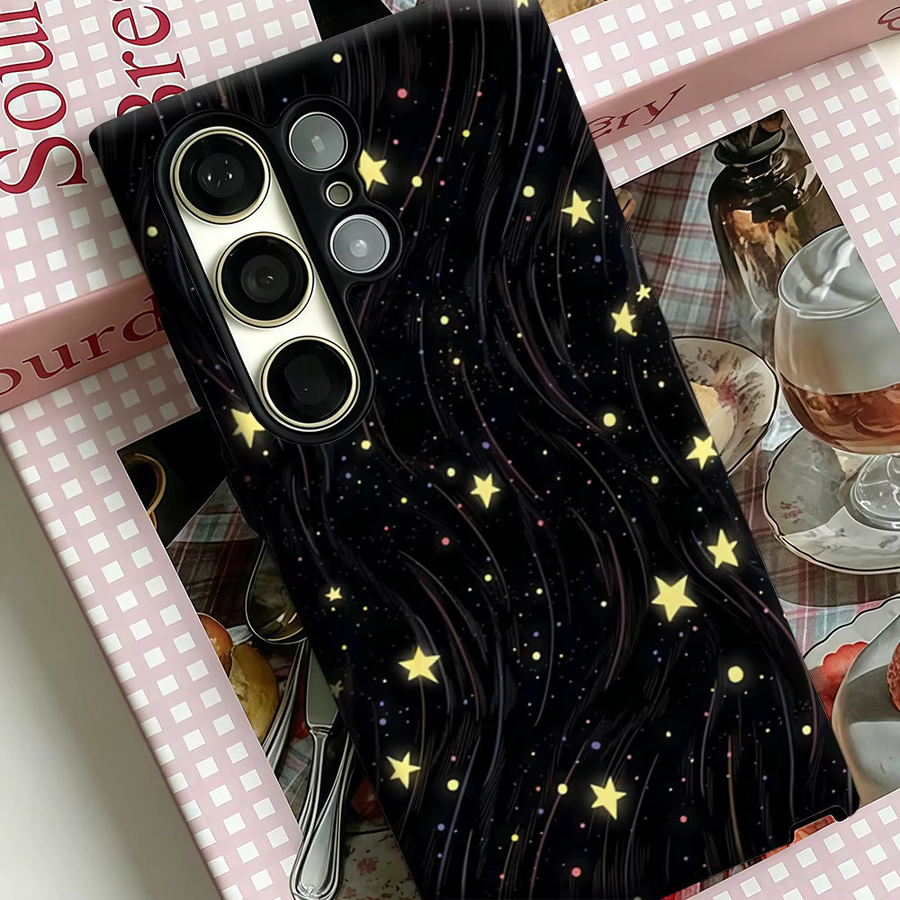 Stoßfeste Doppelschicht Handyhülle mit Sternenhimmel-Swirl Design für Samsung Galaxy S25 Ultra, S24 und S23 Ultra Plus - Bild 4