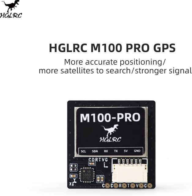HGLRC M100 PRO GPS-Modul mit B101 Protokollchip der 10. Generation und QMC5883L Kompass in Schwarz für FPV Racing und Freestyle Drohnen - Bild 1