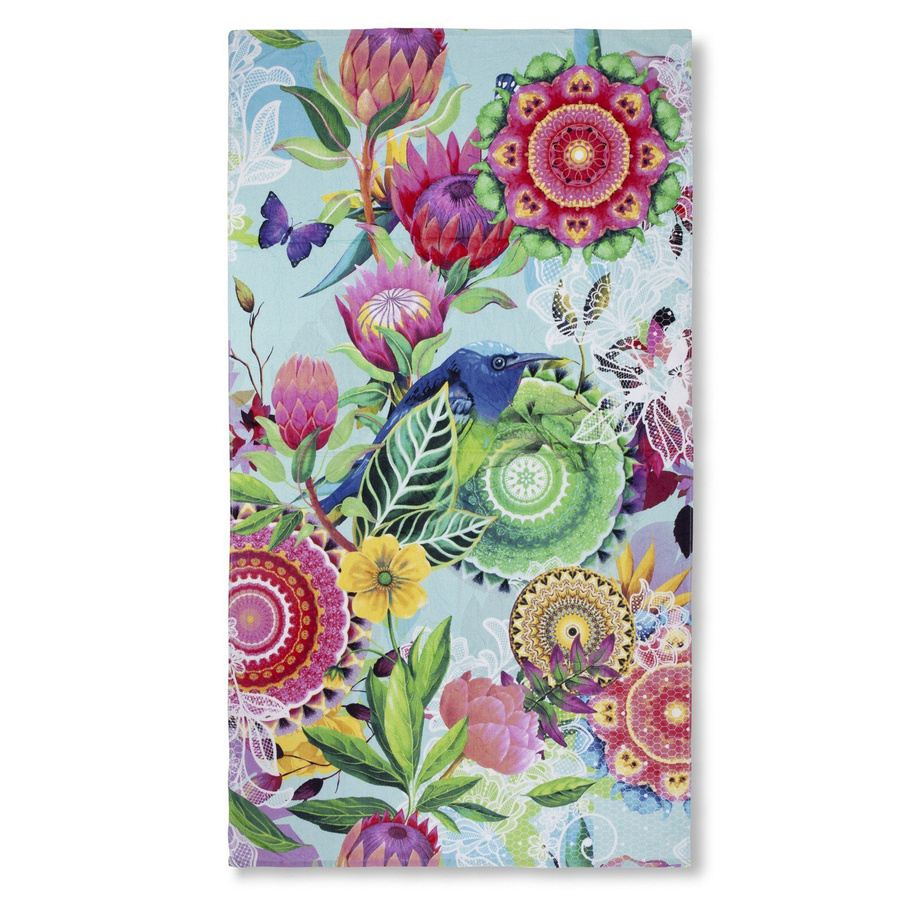 hip Family Strandtuch Chess mit Blüten, Schmetterling und Mandala, B/B: 100 x 180 cm, Multicolour - Bild 1