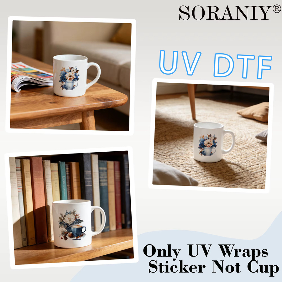 24er Set UV-DTF-Transferaufkleber mit Winter-Kaffee-Motiv in Multicolour für deine DIY-Wasserbecher - Bild 3