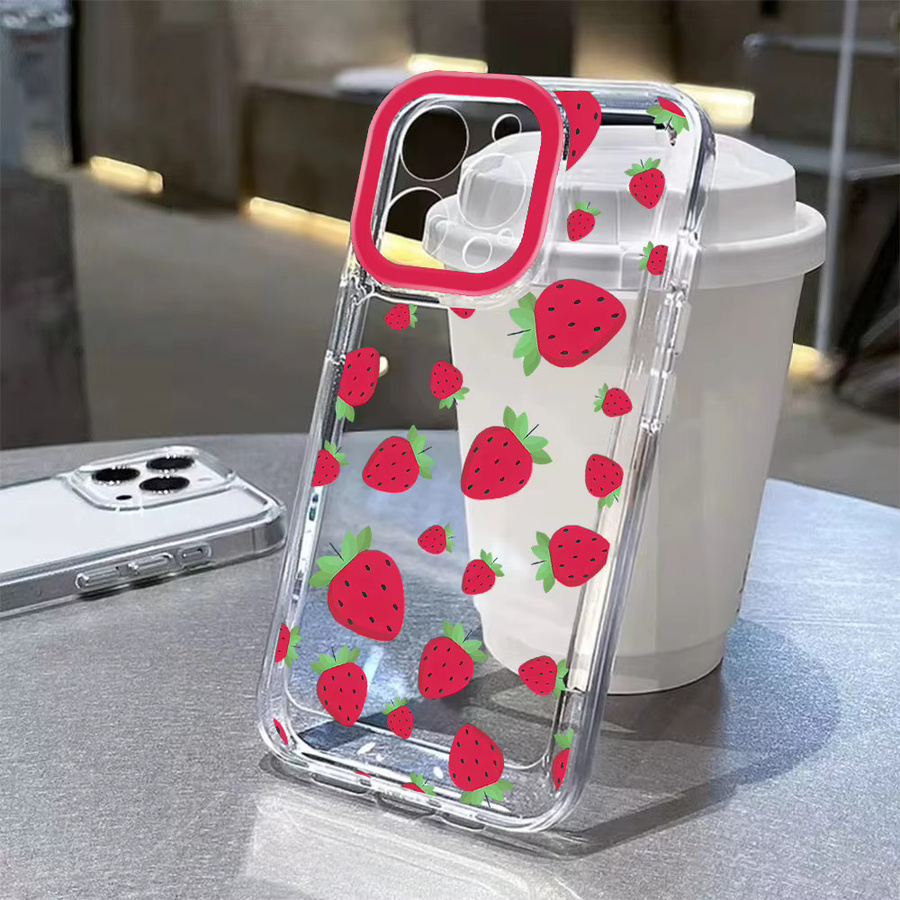 Transparente Erdbeerwellen Handyhülle für Xiaomi Mi und Poco Modelle - Bild 1