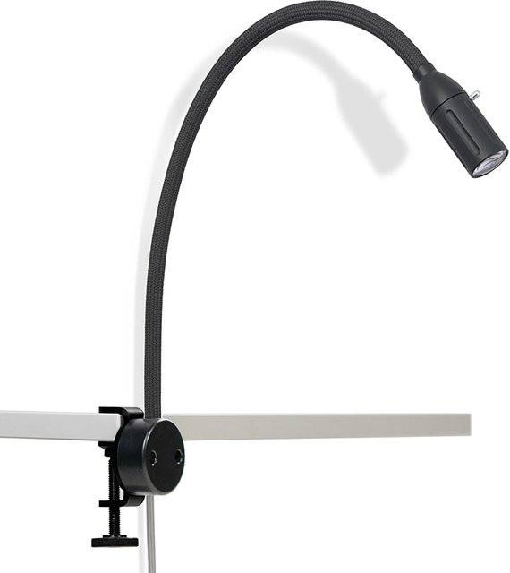 Less-n-more Zeus Essentials LED-Klemmleuchte in Schwarz-Anthrazit mit warmweißem Licht (2700K) und höhenverstellbarem Design - Bild 1