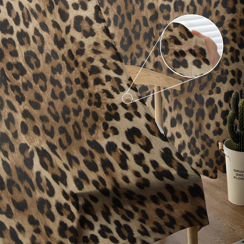 Transparente Tüllvorhänge mit Leopardenmuster von A Family Of Home Textiles in Braun, Breite: 135 cm, Höhe: 137 cm - Bild 3