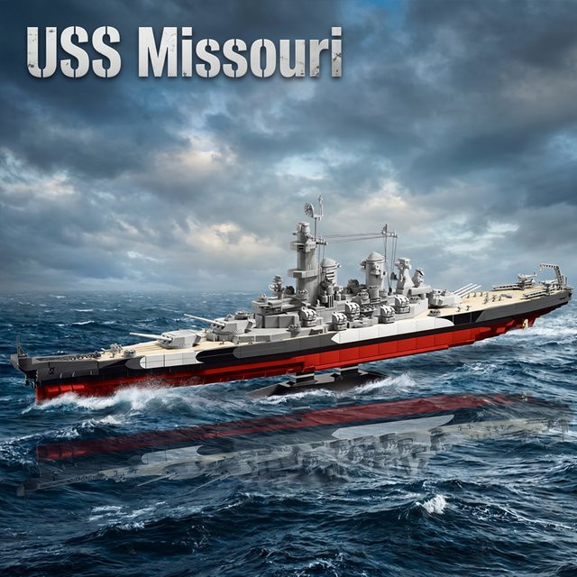 barweer USS Missouri Schlachtschiff, Konstruktionsmodell, 2.568 Teile, Maßstab 1:300 - Bild 1