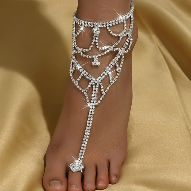 Lucky Star Jewelry Fußkette Silber, Kristall, Damen - Bild 1