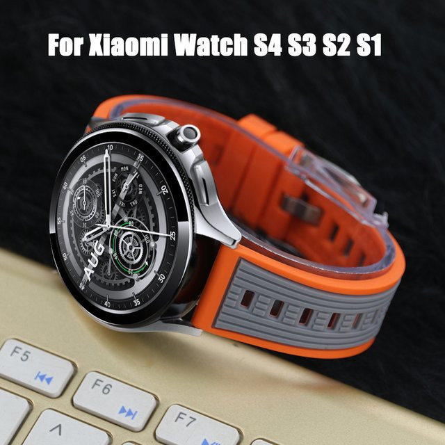 Uhrenarmband Silikon, 22 mm, zweifarbig, Xiaomi Watch S4 S3 S2 S1 Pro Active, Mi Watch 2 Pro - Bild 1