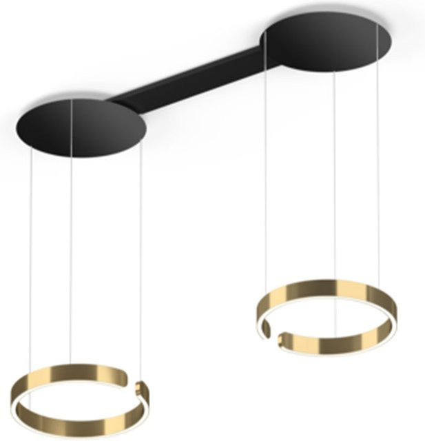 Occhio Mito sospeso due LED-Pendelleuchte in Schwarz matt mit Bronze-Ausführung, 40 LED, inkl. Occhio air Modul und x-tra warm LED (2200K - 3500K) - Bild 1