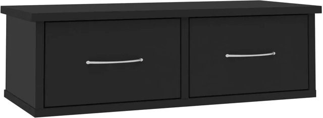 vidaXL Wand-Schubladenregal in Schwarz aus MDF, modern und matt, B/T/H: 60 x 26 x 18,5 cm - Bild 1