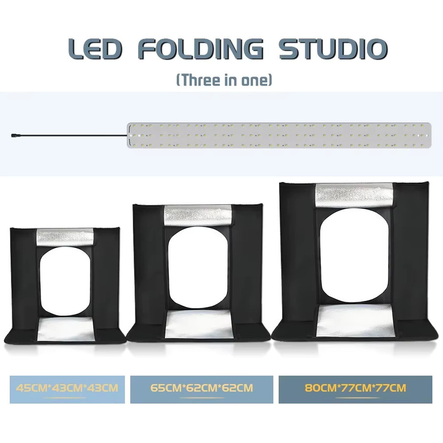 SH Tisch-Fotobox Fotostudio-Aufnahmezelt mit LED-Beleuchtung und 5 Hintergrundpapieren - Bild 4