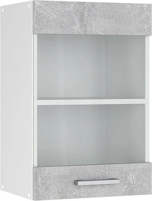Vicco Küchenglasschrank R-Line Glashängeschrank Beton/Weiß B: 60 cm, H: 40 cm, T: 31 cm - Bild 1