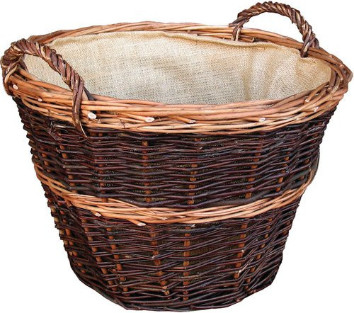 DOBAR Kaminholzkorb aus Weide und Jute in Braun, Durchmesser: 50 cm, Höhe: 40 cm - Bild 1
