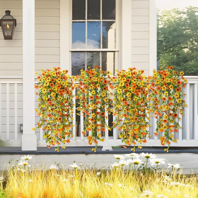 HUALIANQI Künstliche Blumenranke mit Morgenglorien in Mehrfarbig für Hochzeiten, Tischdekoration und Gartendeko - Bild 1