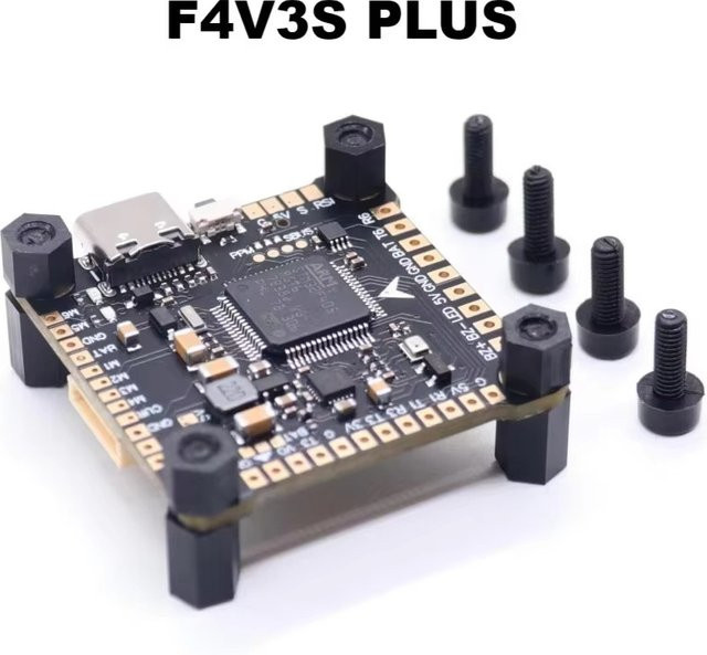 rctosky F4V3S FC Flight Controller Board, Barometer, OSD, usb_c, black - Bild 1