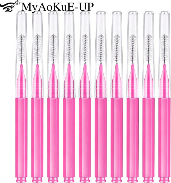 myaokue-up Augenbrauenpinsel und Wimpernkamm, 10/20 Stück, Schwarz, Unisex - Bild 1