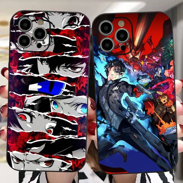 Persona 5 Anime Handyhülle für iPhone 16 15 14 13 12 11 Pro Max Plus Mini aus weichem TPU in Multicolour - Bild 1
