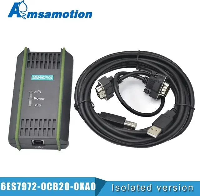 Siemens USB-Programmierkabel 6ES7972-0CB20-0XA0 PC-Adapter für S7-200/300/400 SPS RS485 Profibus MPI PPI DP Kommunikation in Schwarz - Bild 1