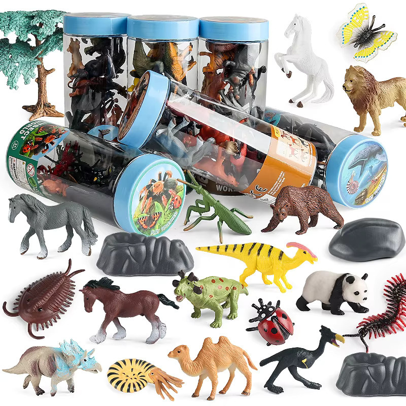 Oenux Miniatur Tiere Set, Tiere, Meerestiere, Bauernhof, Dinosaurier, Action Figuren - Bild 2
