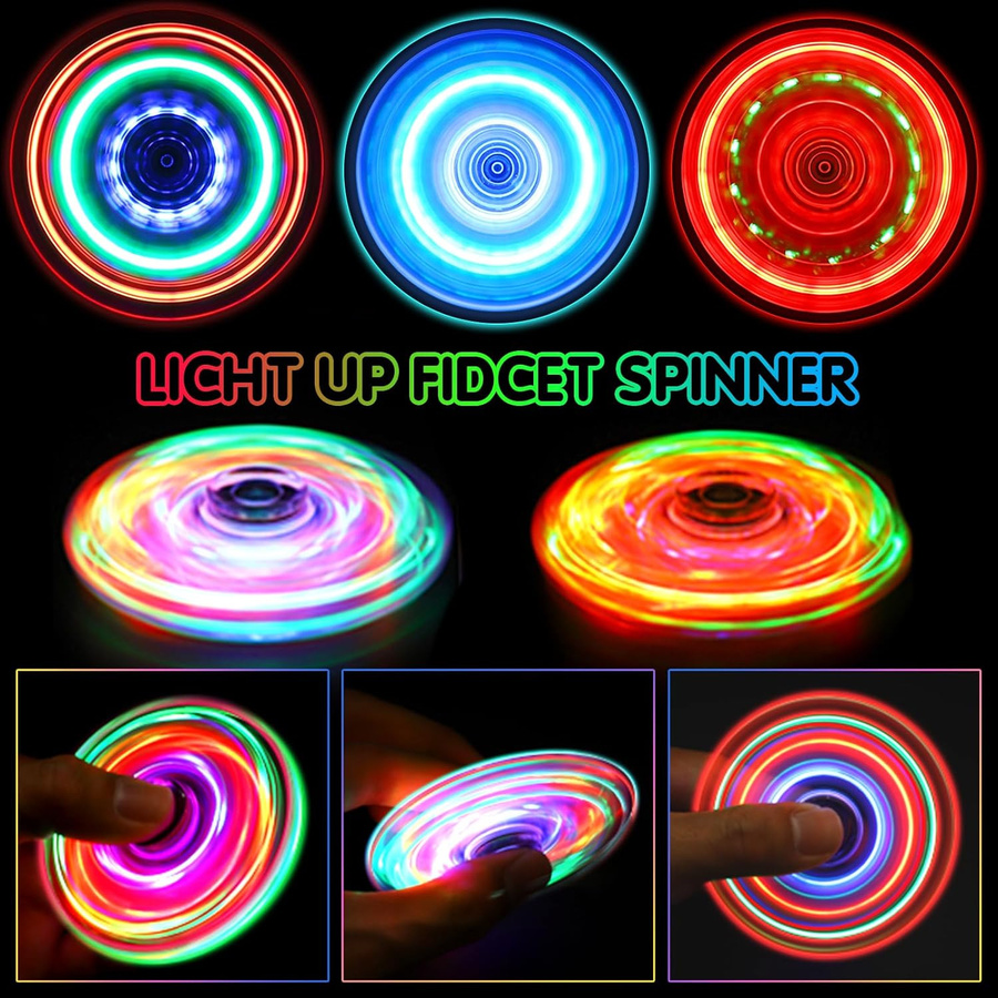 Yiran toy LED-Licht Fidget Spinner Finger-Spielzeug rosa - Bild 3