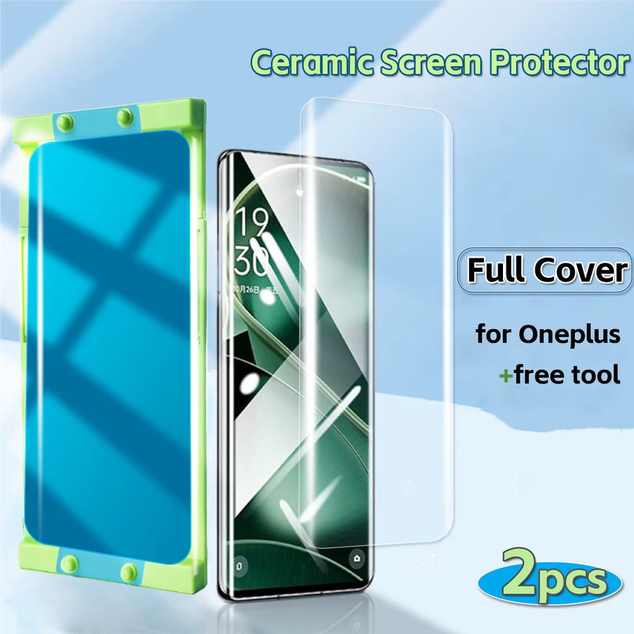 2 Stück Displayschutzfolie für OnePlus 13 12 11 11R 10 9 Pro 8 ACE 3 mit Installationsset, transparent - Bild 2