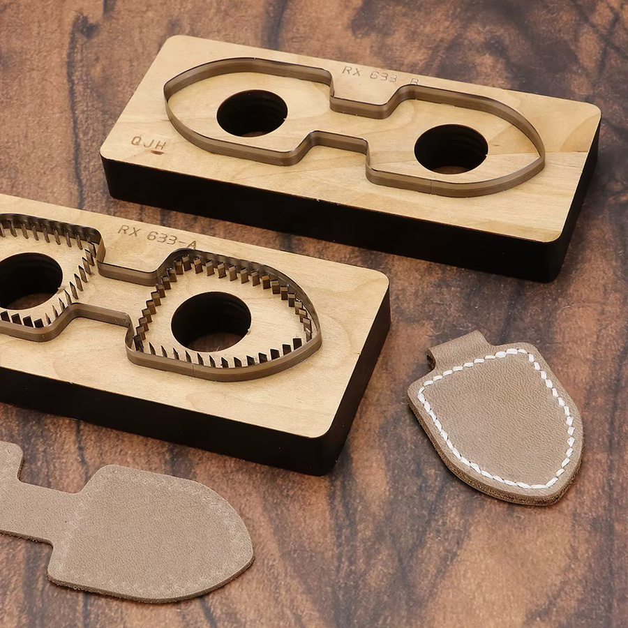 QJH Leder-Schneidewerkzeug aus Holz für DIY Lederhandwerk und Dekorationen - Bild 3