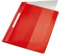 Leitz Schnellhefter Exquisit Clip-Ordner A4 aus Kunststoff in Rot und Transparent - Bild 1