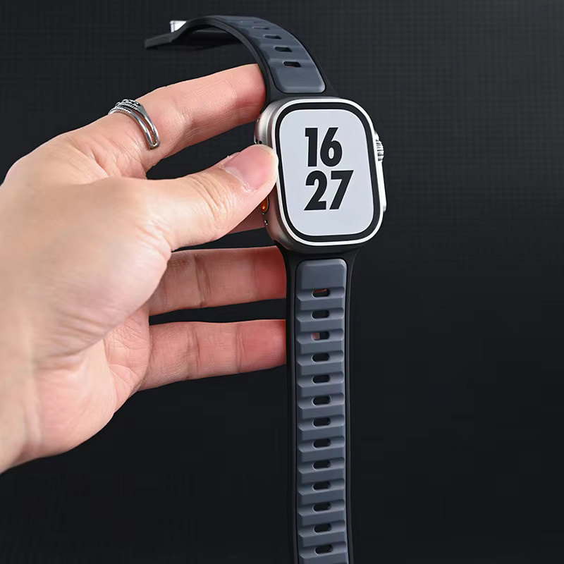 Uhrenarmband Silikon, Schwarz, Unisex - Bild 3