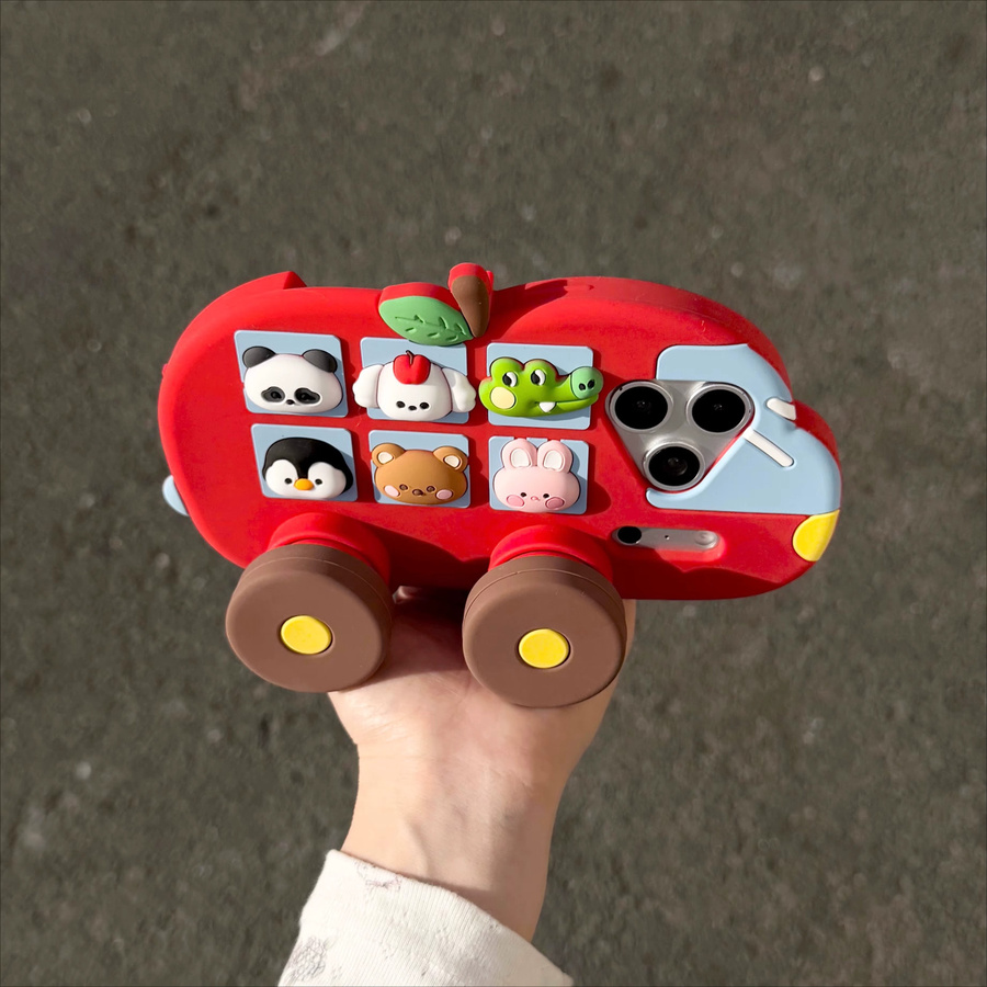 EOENKK Stoßfeste 3D-Tier Handyhülle aus Silikon für iPhone 17 16 15 14 13 12 Pro Max Plus und 16e 17Pro mit Cartoon-Design - Bild 4
