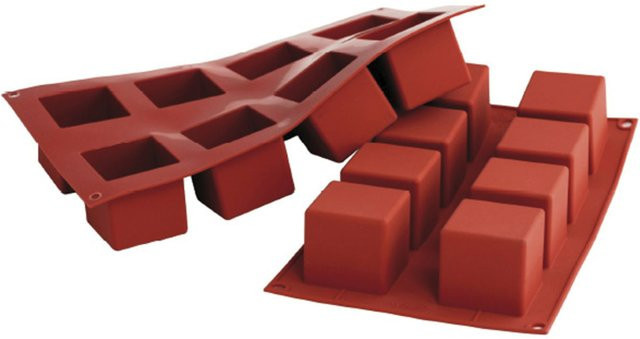 Schneider Silikonbackform Kubus, rot, 125 ml, L x B x H: 30 x 17,5 x 5 cm - Bild 1