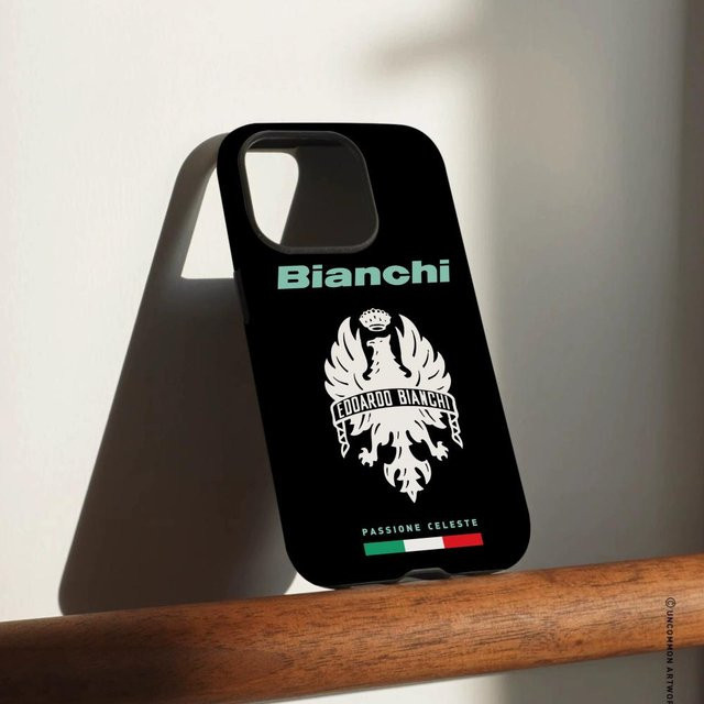 B-Bianchi-S Handyhülle für iPhone 12 bis 17 Pro Max Plus mit glänzender HD-Doppelschicht-Flüssighartschale in Schwarz und Weiß - Bild 1