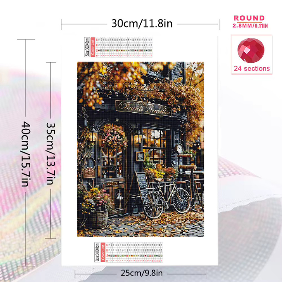 Momoart Diamant-Stickerei Hauslandschaft DIY-Malerei als Bastelset in Multicolour, B/H: 30 x 30 cm - Bild 2