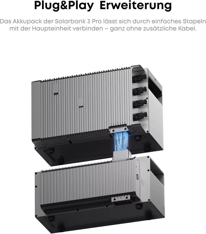 Anker SOLIX BP2700 Balkonkraftwerk mit Speicher und Erweiterungsakku für Solarbank 3 Pro, Kapazität 2,68 kWh, Farbe: Grau - Bild 5
