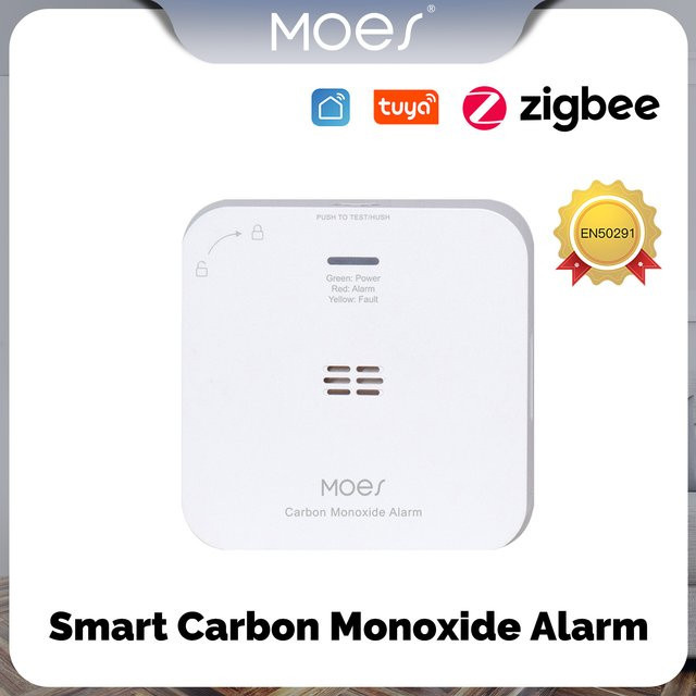 MOES Tuya ZigBee Smart CO Detektor und Gas Leck Alarm Sensor in Weiß - Bild 1