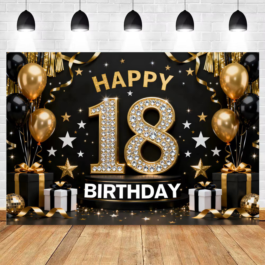 Yeele Party Dekorationsset zum 18. Geburtstag mit personalisierbarem Banner und Luftballons in Mehrfarbig - Bild 2
