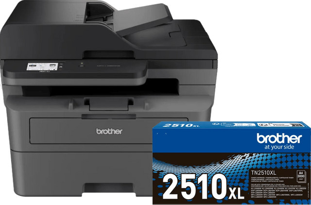 Brother MFC-L2860DWE Laserdrucker Set mit Scan, Kopierfunktion, Wi-Fi und einem zusätzlichen schwarzen XL-Toner - Bild 1