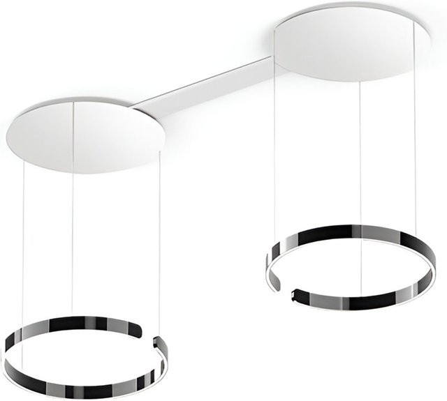 Occhio Mito sospeso due LED-Pendelleuchte in Weiß matt und Dark Chrome mit Occhio air Modul, höhenverstellbar 50-200 cm - Bild 1
