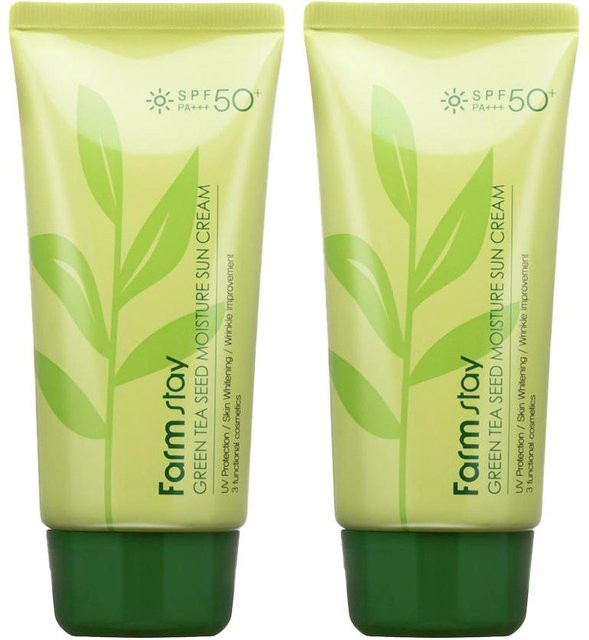 Farm Stay Grüner Tee Sonnenschutzcreme LSF 50+, 70 g, Unisex - Bild 1