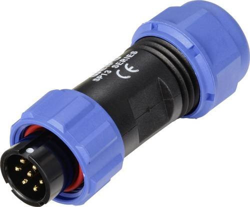Weipu SP1310 Rundsteckverbinder SP13 Serie, 7-polig, gerade, Blau - Bild 1