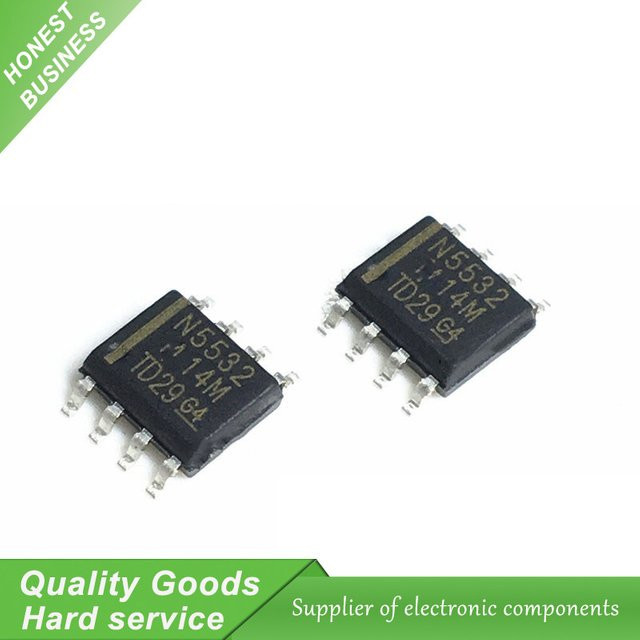 10 Stück NE5532DR Dual Operationsverstärker SOP-8 in Schwarz - Bild 1