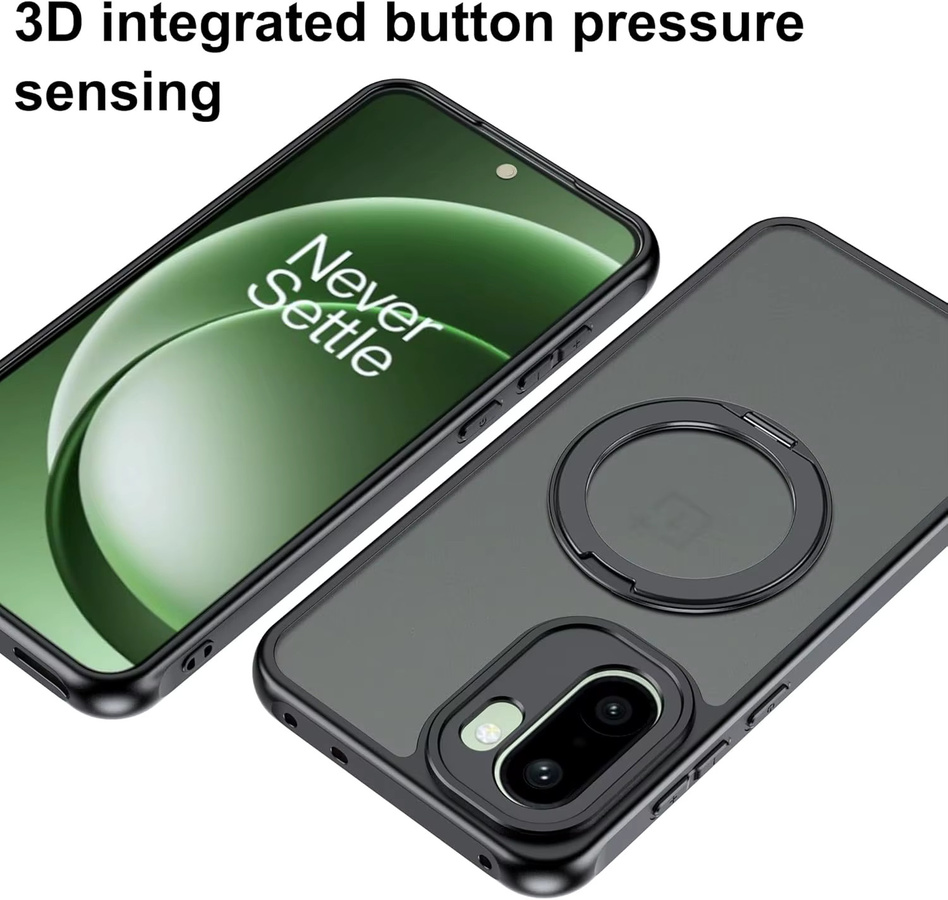 WISHXIN Stoßfeste Magnetische Hülle mit 360 Grad drehbarem Kickstand für OnePlus 15 13 12 Serie und Nord, Schwarz - Bild 3