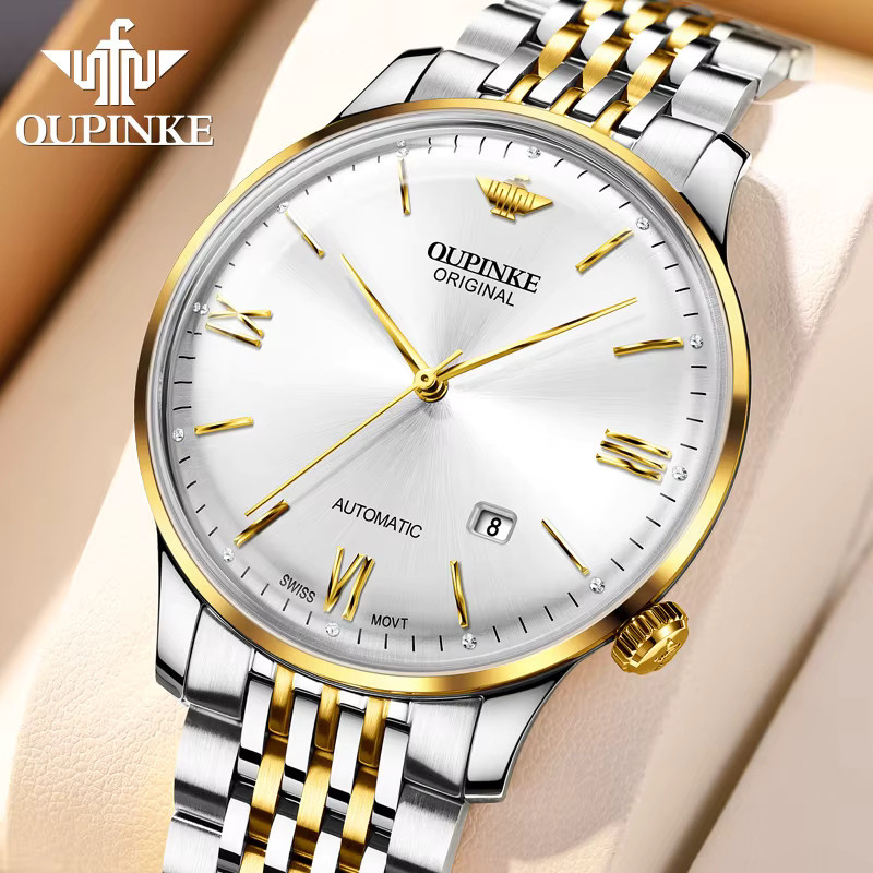 OUPINKE Armbanduhr, Automatik, Edelstahl, Silber, Herren - Bild 2