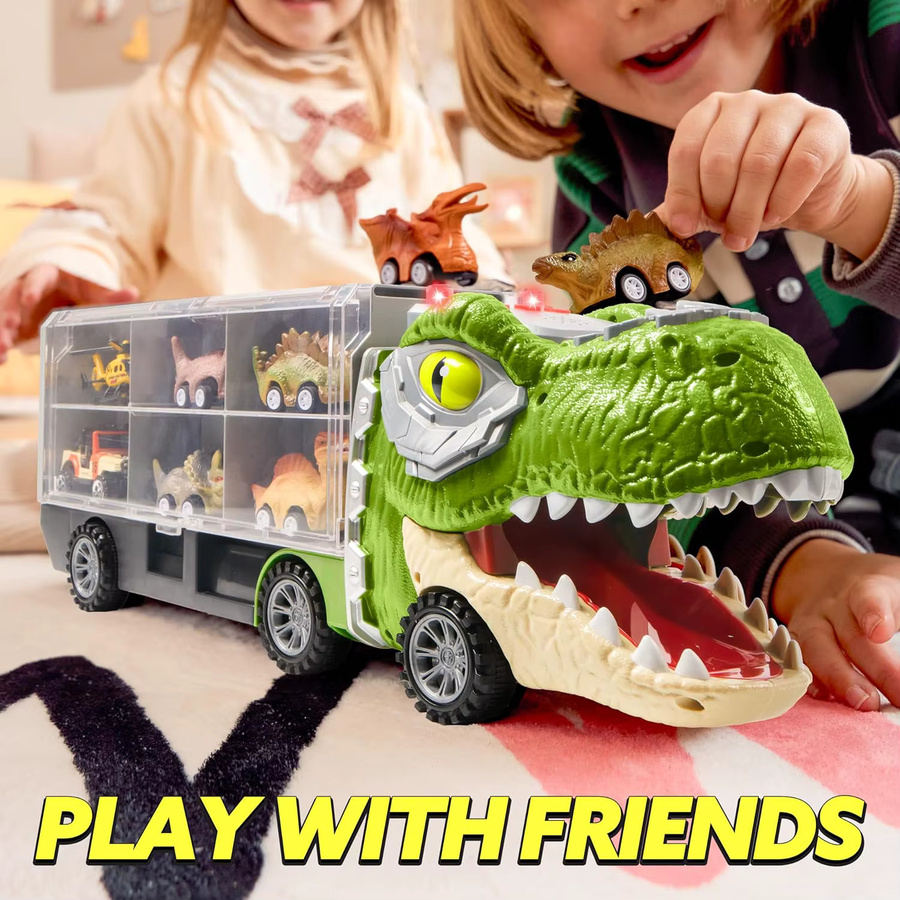 JOYFY Dinosaurier-Autotransporter-Set, 13-teiliges Set - Bild 4
