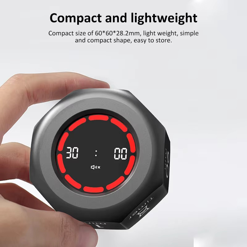 TINSOL Mini Schwerkraftsensor-Flip-Timer in Weiß mit 7 Voreinstellungen für Zuhause, Büro und Küche - Bild 3