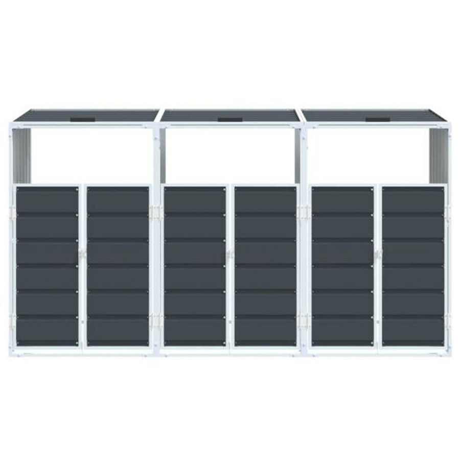 vidaXL Mülltonnenbox Dreifach Anthrazit H x B x T: 115 x 216 x 81 cm - Bild 3